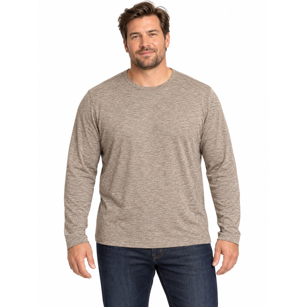 Nordstrom Men's Shop Ultra Soft Modal Blend Long Sleeve Shirt XL Heather Taupe